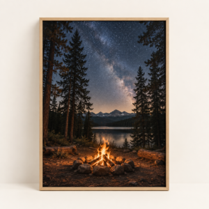Forest Campfire Poster
